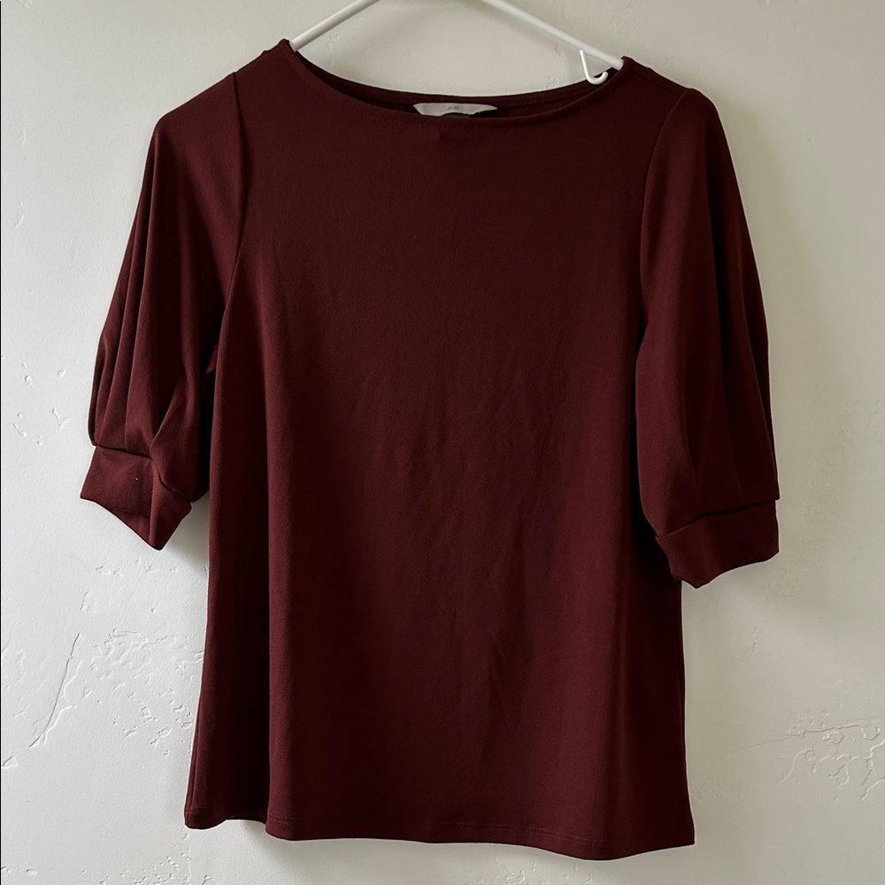 H&M Deep Brown Knit Blouse